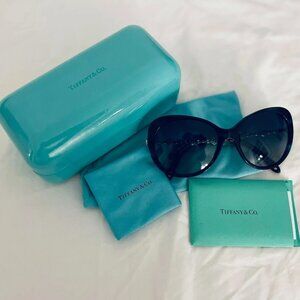 Tiffany & Co Women's Crystal Large Cat Eye Sunglasses in Blue (style TF 4053 B)